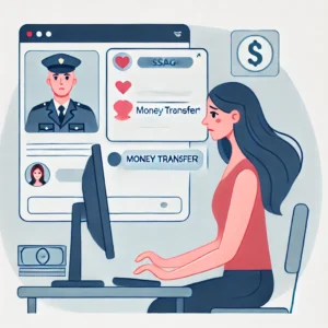 Oszustwo internetowe,Scam miłosny,Amerykański żołnierz oszustwo,Wyłudzenie pieniędzy online,Oszustwa romantyczne,Zabezpieczenie przed oszustami,Korespondencja internetowa,Bezpieczeństwo w sieci,Policja Trzebnica,Jak unikać oszustw internetowych