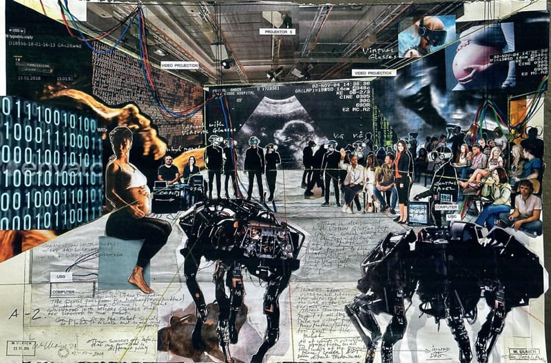 Angel Interdependence,Wojtek Ulrich,Pawilon Czterech Kopuł,sztuka współczesna,interaktywna instalacja,robotyka,AI,performans,technologia i biologia