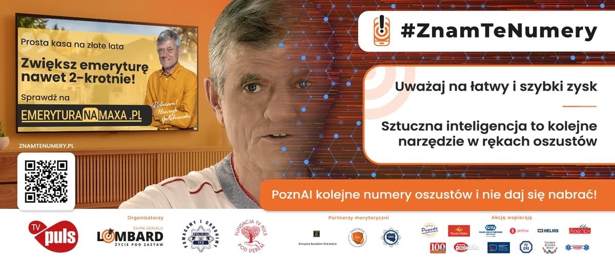 #ZnamTeNumery,oszustwa,seniorzy,sztuczna inteligencja,bezpieczeństwo,kampania społeczna