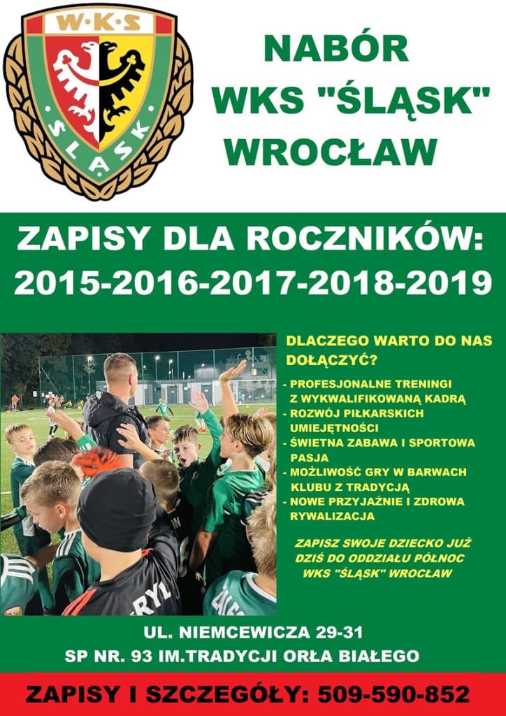WKS Śląsk Wrocław,nabór młodych piłkarzy,treningi piłkarskie,rozwój dzieci,sport we Wrocławiu,piłka nożna