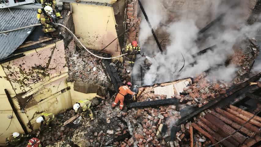 cieszyn–pożar i zawalenie kamienicy