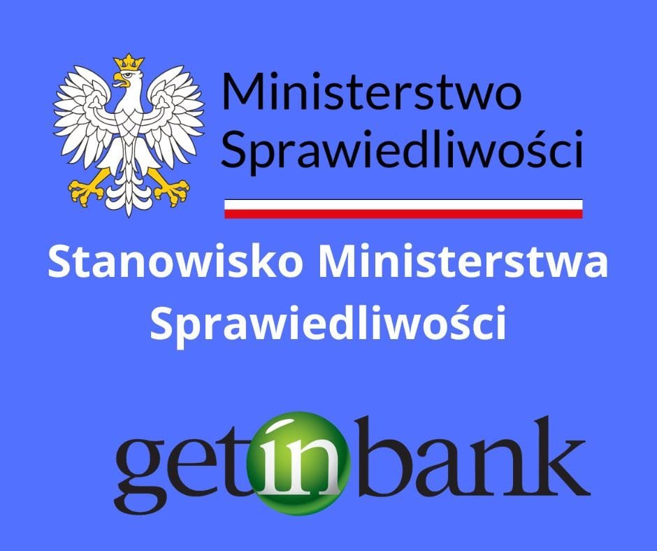 stanowisko ministerstwa sprawiedliwosci wzgledem geting bank