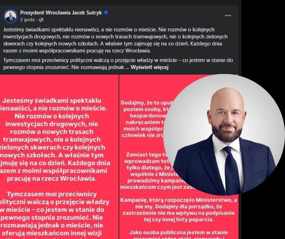 sutryk w internecie komentuje baner