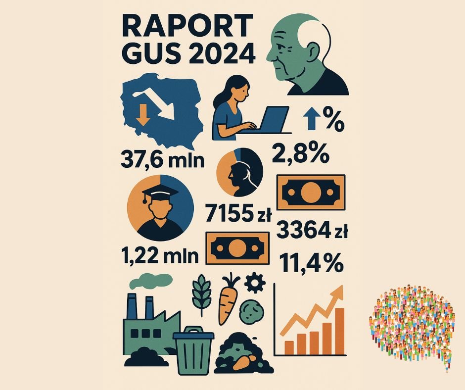 gus podaje o spadku ludnosci w polsce 2024