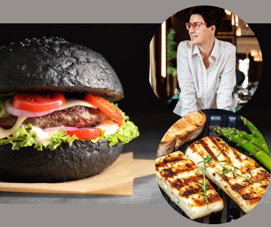 Grilowany ser czarna bulka