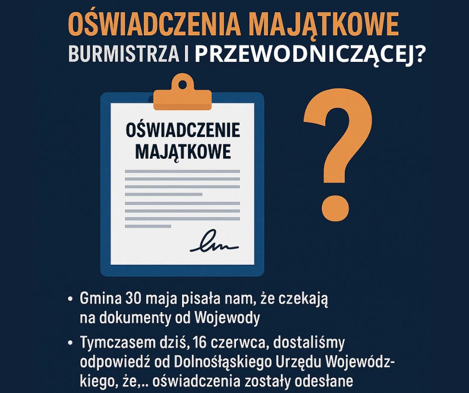 Oswiadczenia majatkowe ktory brakuje w gminie oborniki slaskie