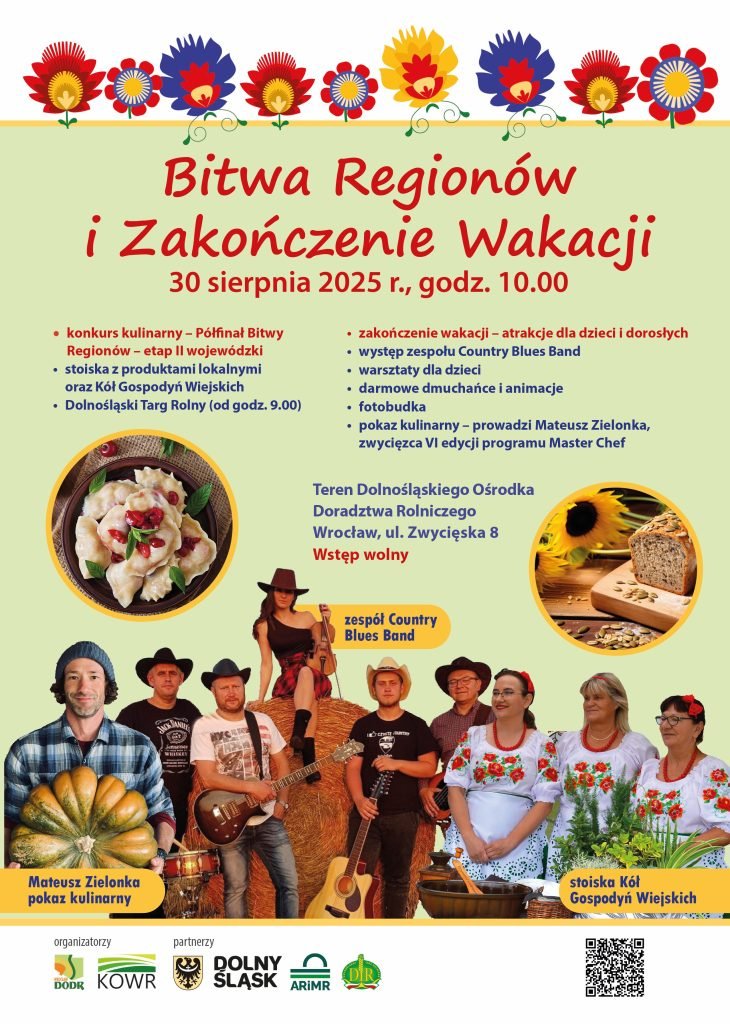 Plakat bitwa regionów i zakończenie wakacji