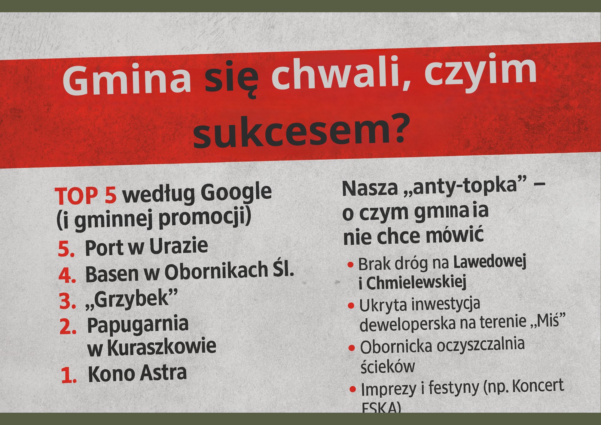 Gmina sie chwali nie swoim
