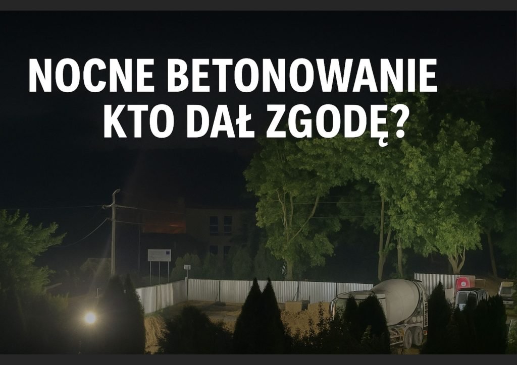 Nocne betonowanie na ul trzebnickiej