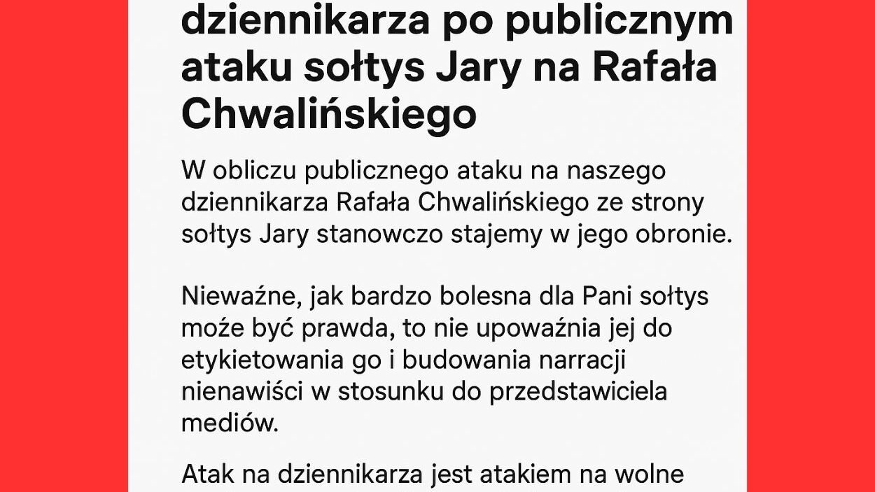 list otwarty redakcji radio dtr wsprawie dziennikarza