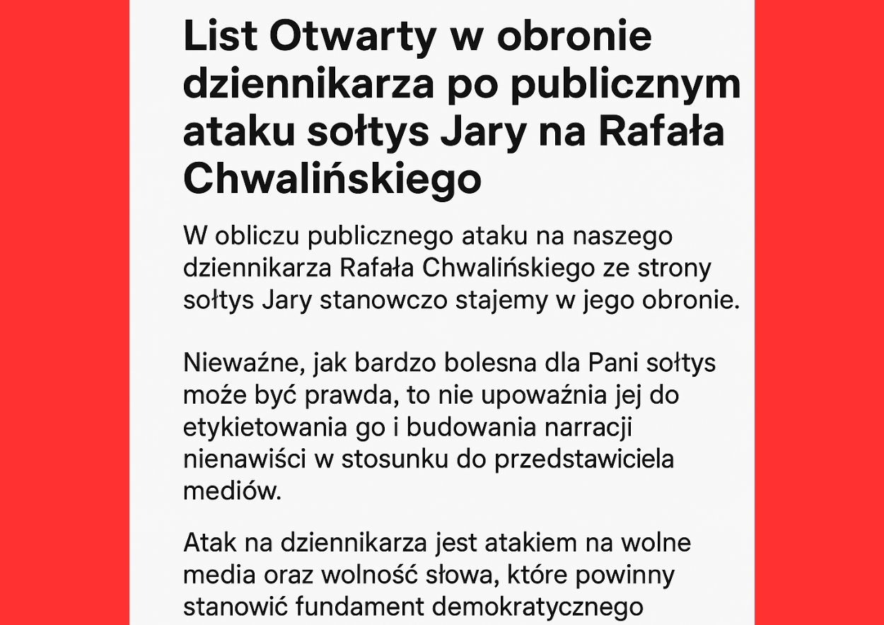 list otwarty redakcji radio dtr wsprawie dziennikarza