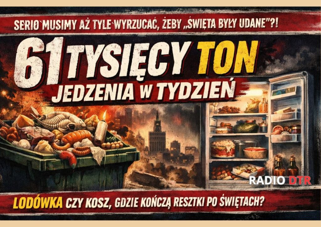 tysiace ton jedzenia w koszu