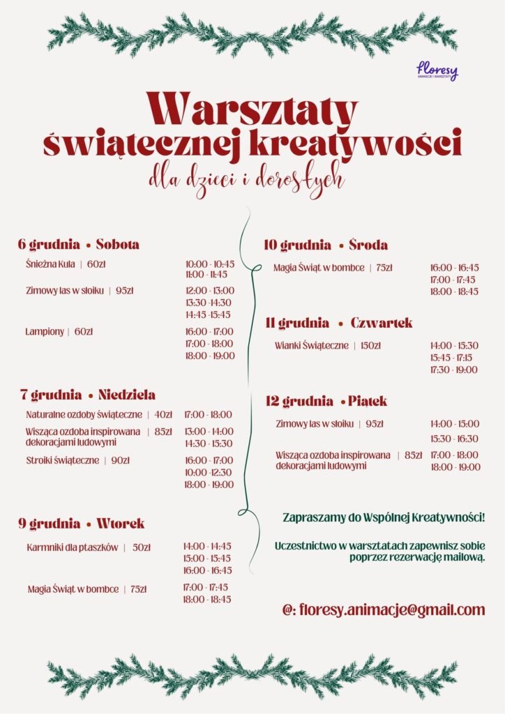 warsztaty harmonogram