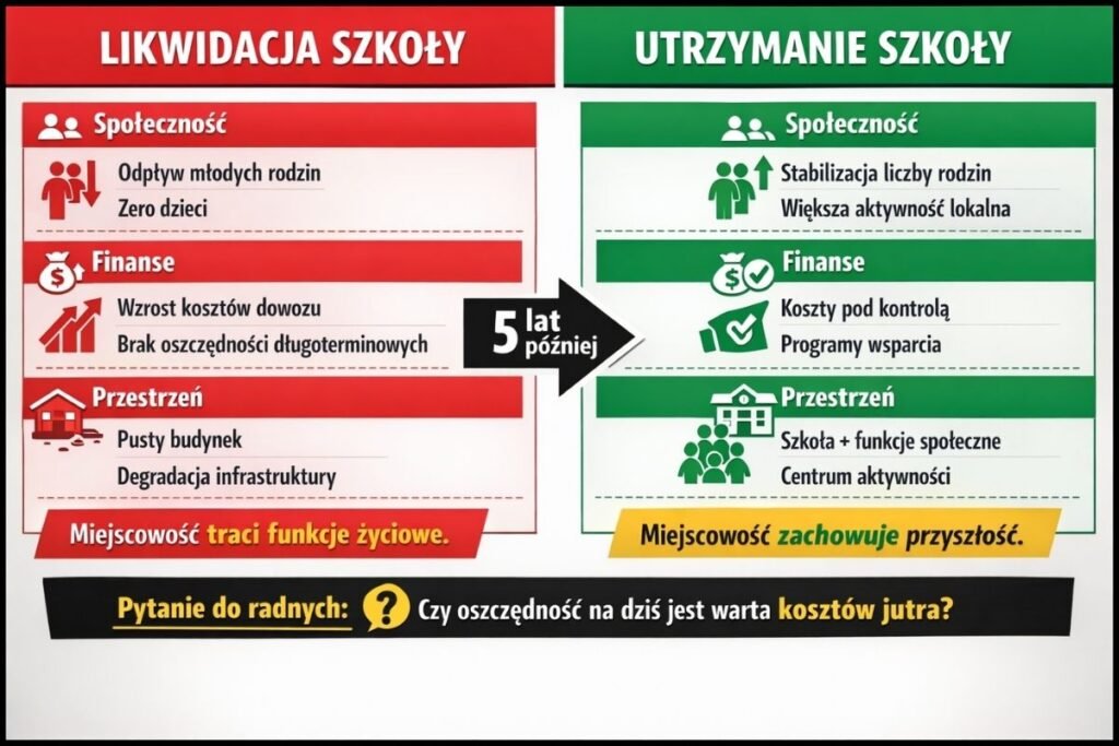 infografika likwidacja szkoly czy pozostawienie