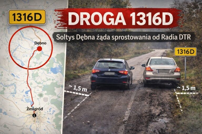 Sołtys Dębna żąda sprostowania. Spór o drogę 1316D
