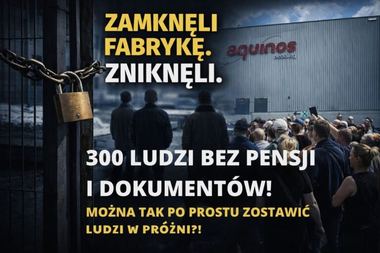 Aquinos zniknął, ludzie zostali. Łódź patrzy na pracodawcę-widmo