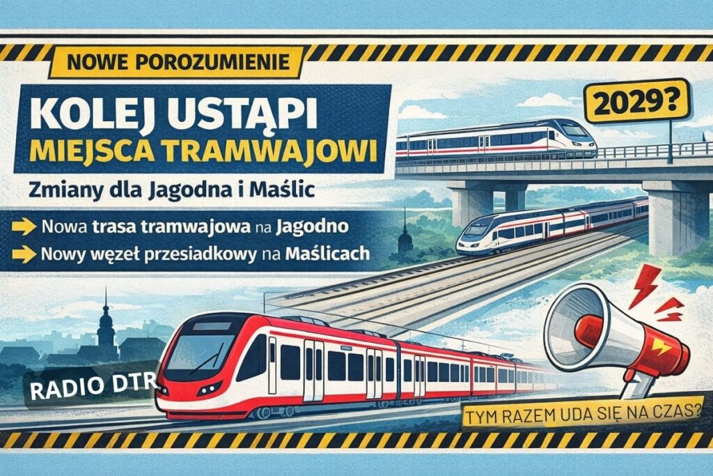 jagodno i maslice z trawajem i koleja