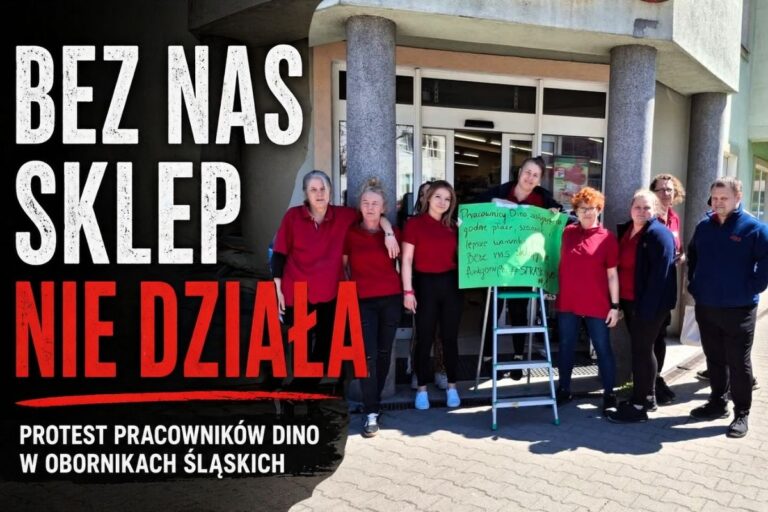 Pracownicy Dino protestują w Obornikach. „Bez nas sklep nie działa”