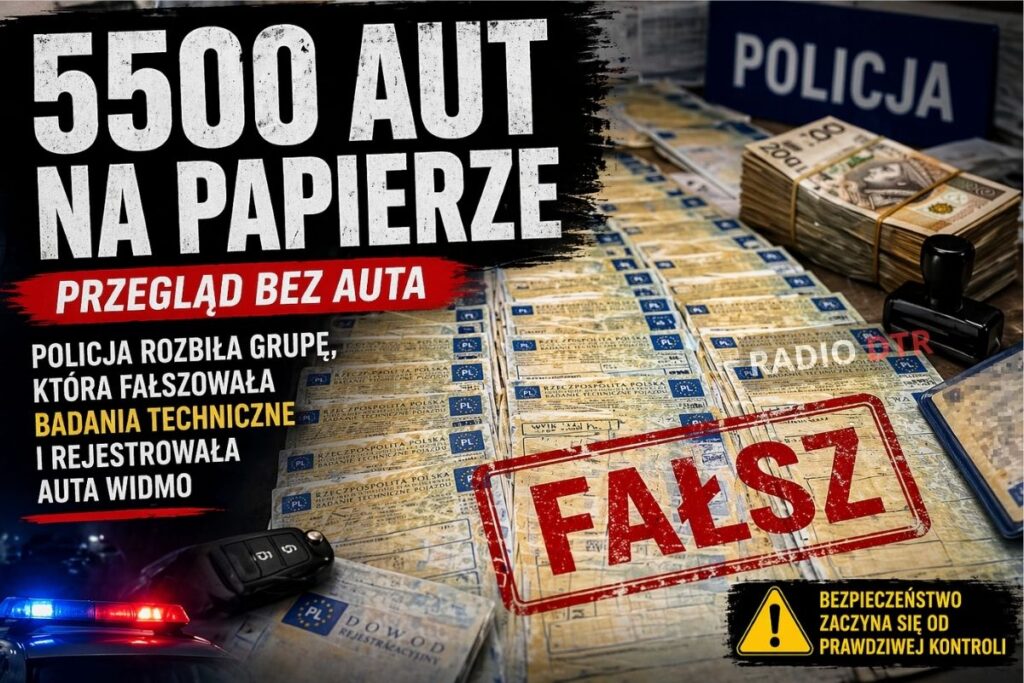 Setki aut bez kontroli, tysiące fikcyjnych przeglądów. Policja rozbiła grupę