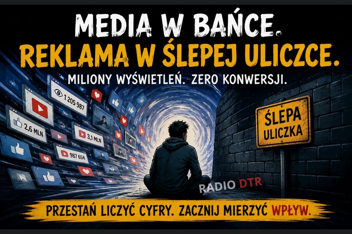 media w bance i slepej uliczce cyfr