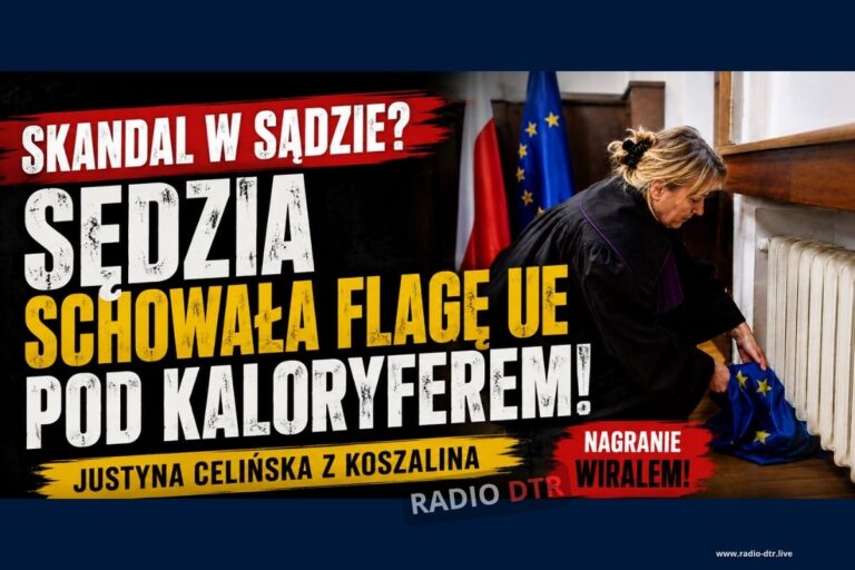 Flaga pod kaloryferem.