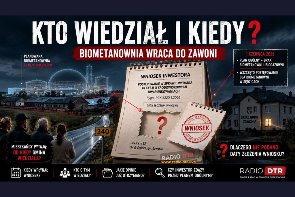 Biometanownia wraca do Zawoni? Mieszkańcy pytają: od kiedy gmina wiedziała?