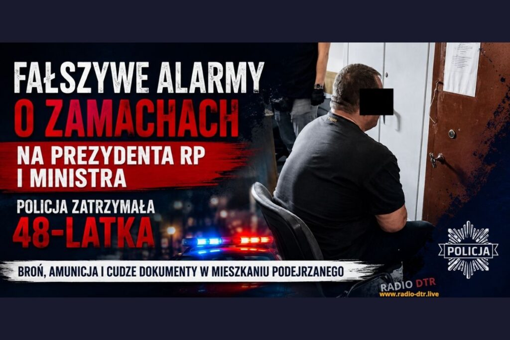 Fałszywe alarmy o zamachach na Prezydenta. 48-latek zatrzymany przez policję