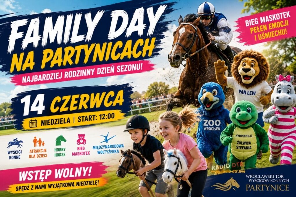 Family Day na Partynicach. Konie, maskotki i rodzinna zabawa przed wakacjami