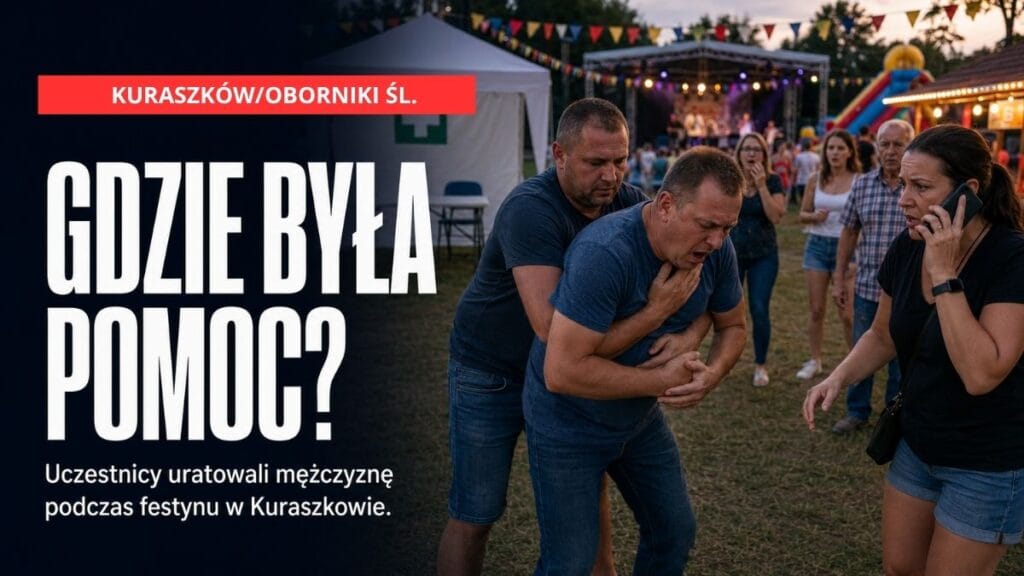 Uczestnik dusił się na festynie w Kuraszkowie. Ratowali go przypadkowi ludzie. Gdzie było zabezpieczenie?