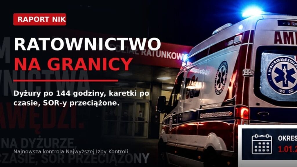 144 godziny na dyżurze, karetki po czasie. NIK pokazuje niewydolność ratownictwa medycznego