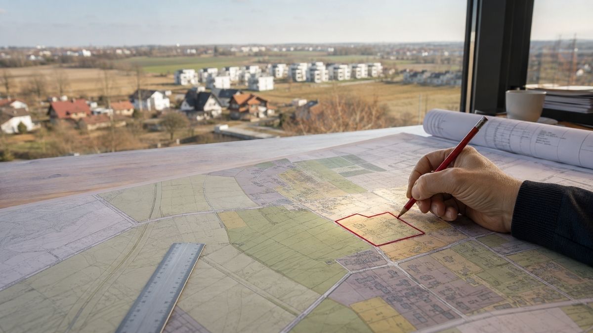 plan ogolny i rysowane obszary dzialek