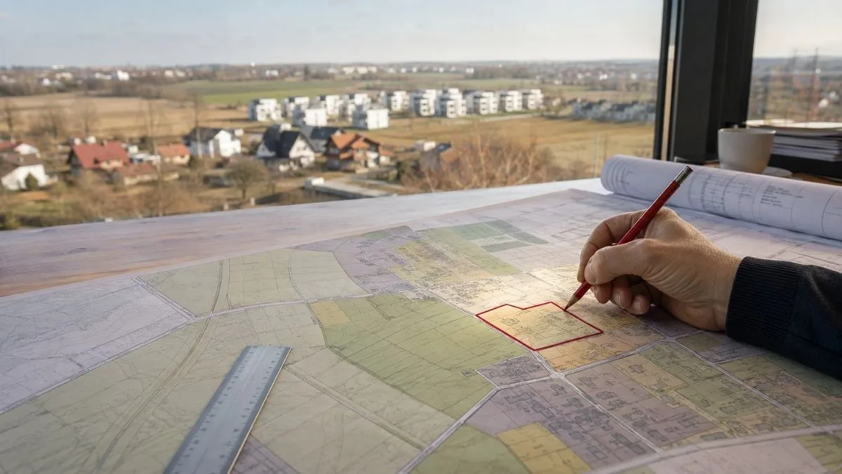 plan ogolny i rysowane obszary dzialek