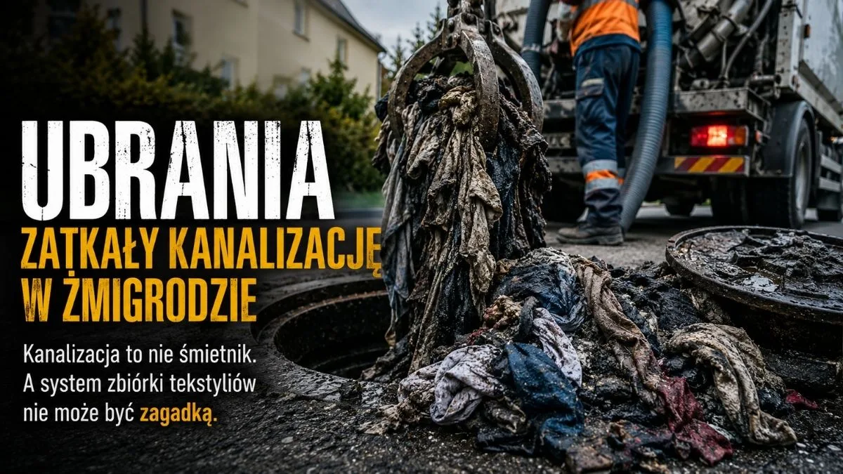 ubrania w zmigrockiej kanalizacji