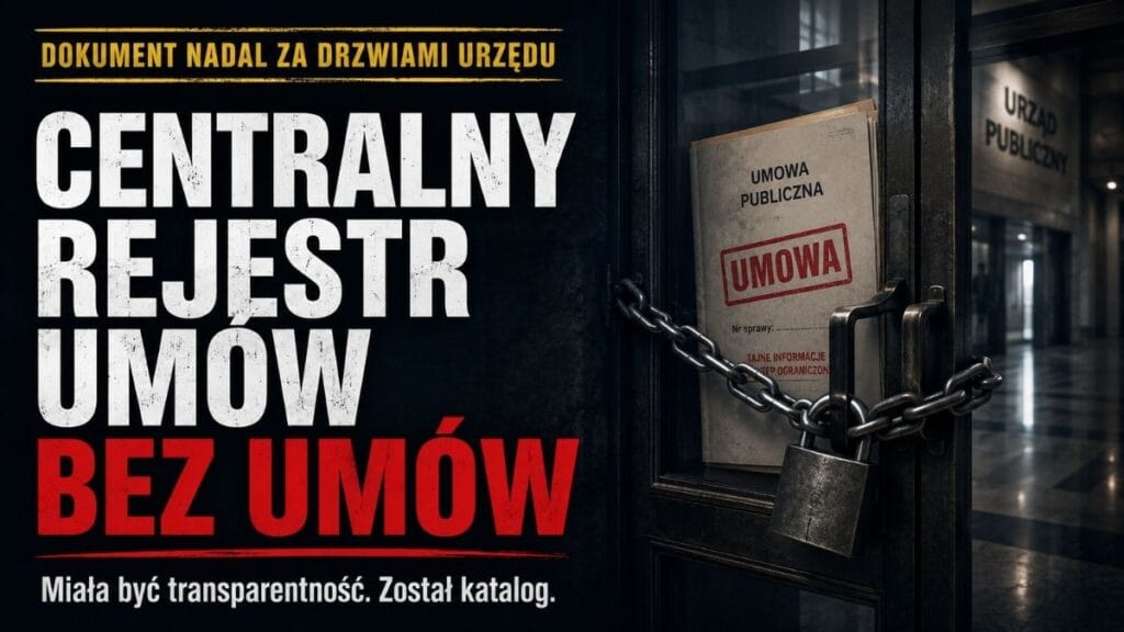 Centralny Rejestr Umów bez umów. Państwo obiecało jawność, obywatel dostał katalog