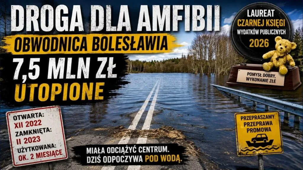 Utopili 7,5 miliona. Obwodnica Bolesławia została „Drogą dla amfibii”