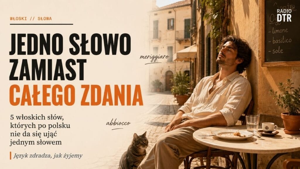 Jedno słowo zamiast całego zdania. Włoski potrafi nazwać czynność, którą po polsku trzeba opisać