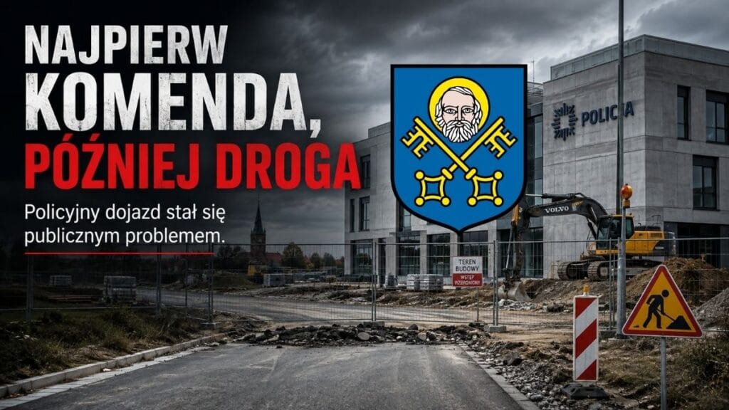 Najpierw komenda, później droga. Dokumenty pokazują, jak Trzebnica nadrabia zaległości przy inwestycji policji