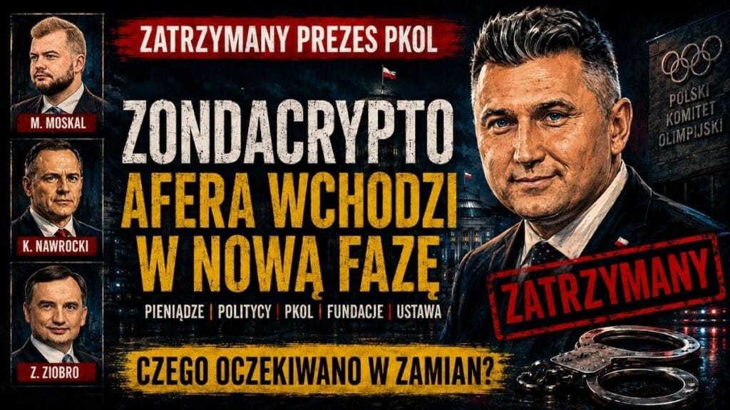 Zondacrypto: zatrzymanie prezesa PKOl zmienia ciężar afery. To już nie tylko polityczne oskarżenia