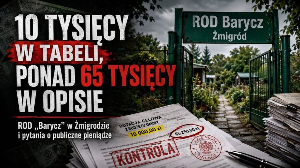 10 tysięcy w tabeli, ponad 65 tysięcy w opisie. Co właściwie ma sfinansować Żmigród?