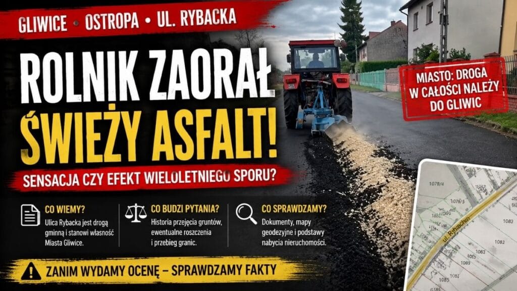 Rolnik zaorał świeży asfalt. Sensacja czy efekt wieloletniego sporu o własność drogi?