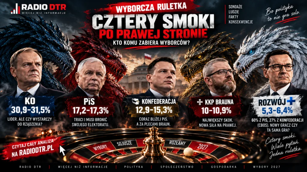 WYBORCZA RULETKA: Cztery smoki po prawej stronie. Kto komu zabiera wyborców?