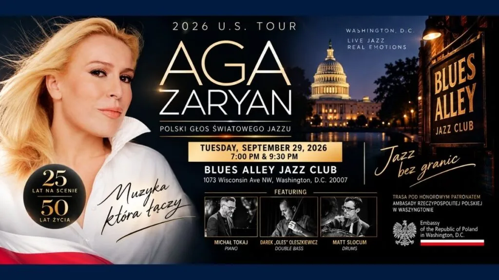 Aga Zaryan wystąpi w legendarnym Blues Alley Jazz Club w Waszyngtonie