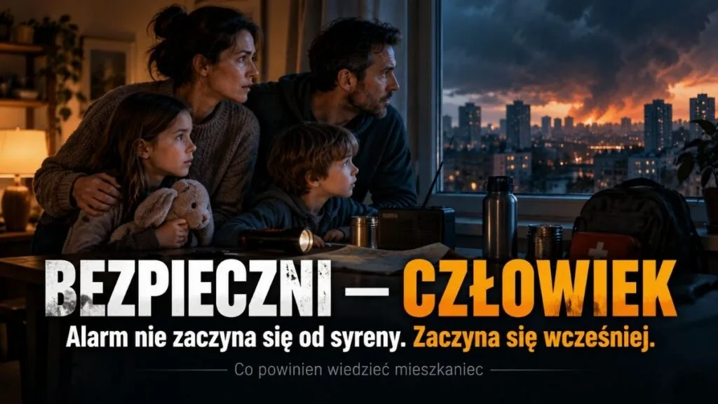 BEZPIECZNI — CZŁOWIEK. Alarm nie zaczyna się od syreny. Zaczyna się dużo wcześniej