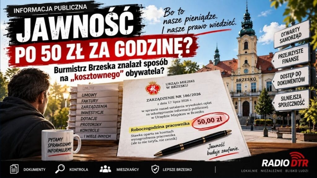 Jawność po 50 zł za godzinę. Burmistrz Brzeska znalazł sposób na „kosztownego” obywatela?