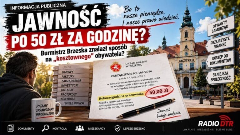 Jawność po 50 zł za godzinę. Burmistrz Brzeska znalazł sposób na „kosztownego” obywatela?