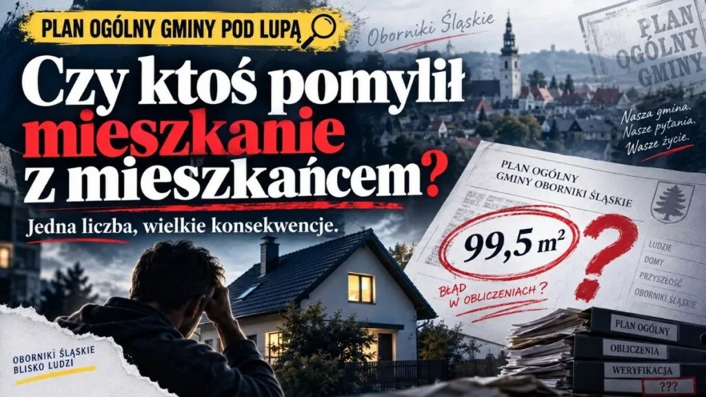 Czy ktoś pomylił mieszkanie z mieszkańcem? W Planie Ogólnym Obornik Śląskich znaleźliśmy problem w jednym z najważniejszych obliczeń