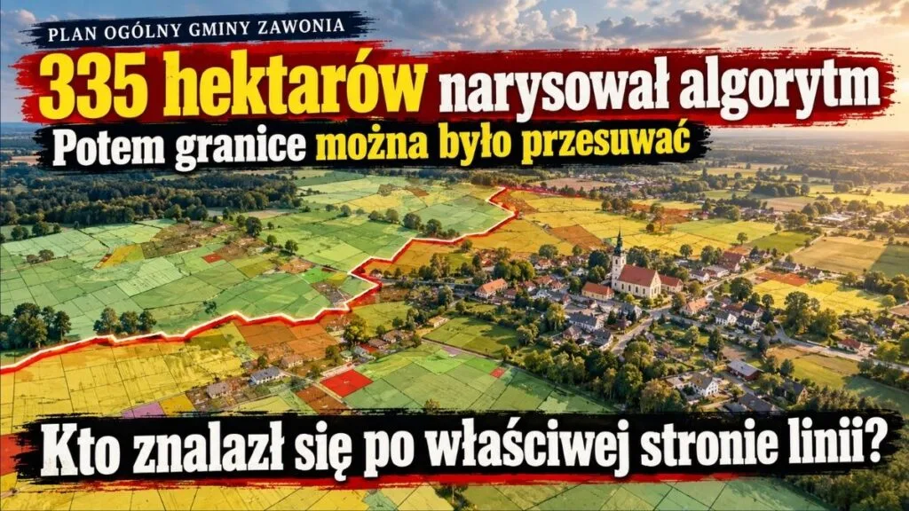 335 hektarów narysował algorytm. Potem granice można było przesuwać. Kto znalazł się po właściwej stronie linii?