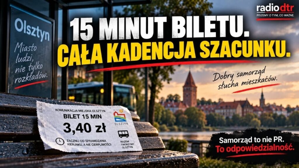 15 minut biletu, cała kadencja szacunku. Olsztyński ratusz wsiadł do autobusu i pojechał… do Warszawy