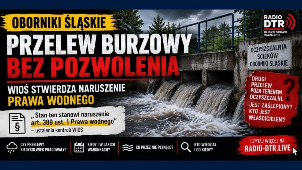 Przelew burzowy bez pozwolenia. WIOŚ stwierdził naruszenie Prawa wodnego