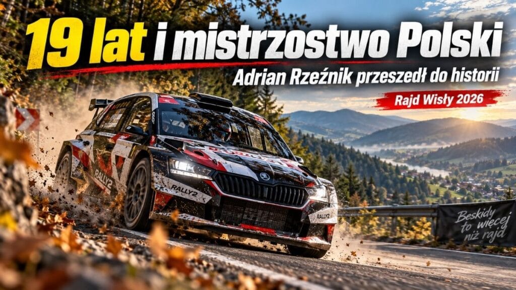 19-latek mistrzem Polski. Adrian Rzeźnik wygrał Rajd Wisły i przeszedł do historii